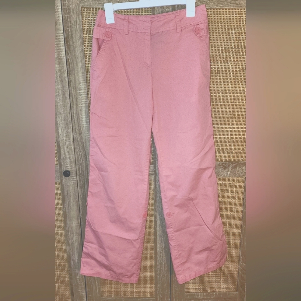New York & Company 100% cotton, pink adjustable Capri pants women's size 2